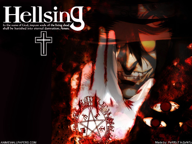 Demonic face blood pentagram cross free wallpaper - medium preview image