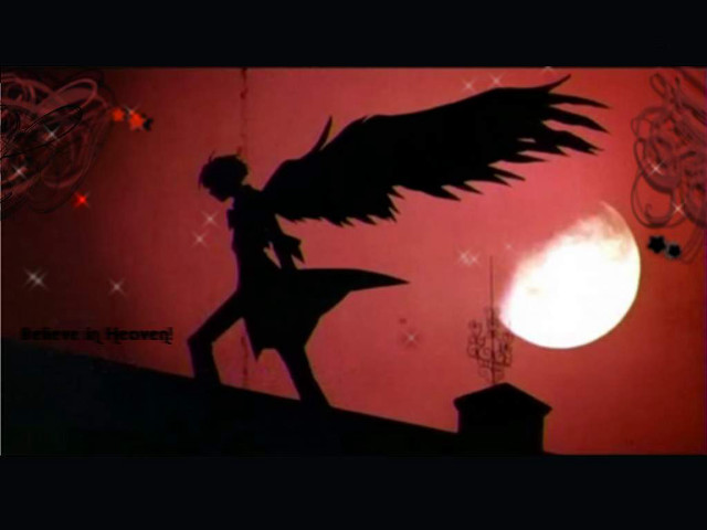 Silhouette bird fullmoon stars gothic free wallpaper - medium preview image
