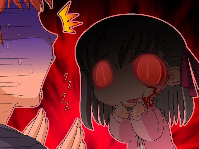 Grimdark yandere glowing eyes blood free wallpaper - medium preview image