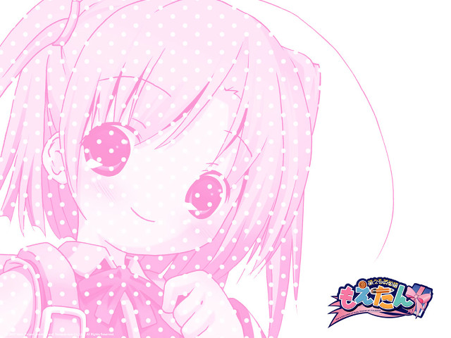 Pink hair girl polkadot shirt free wallpaper - medium preview image