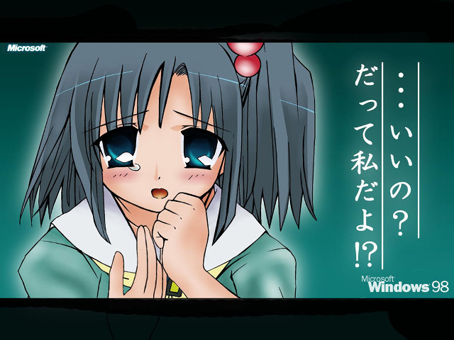 Anime girl blue eyes sad free wallpaper - medium preview image