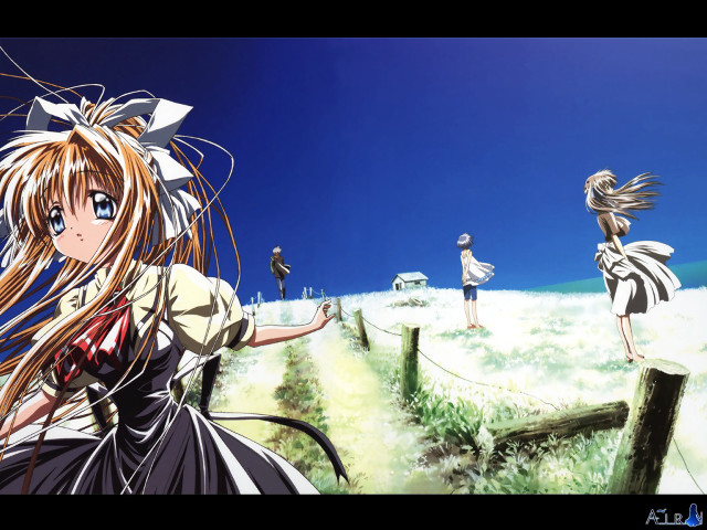 Girl field blue sky multgirls free wallpaper - medium preview image