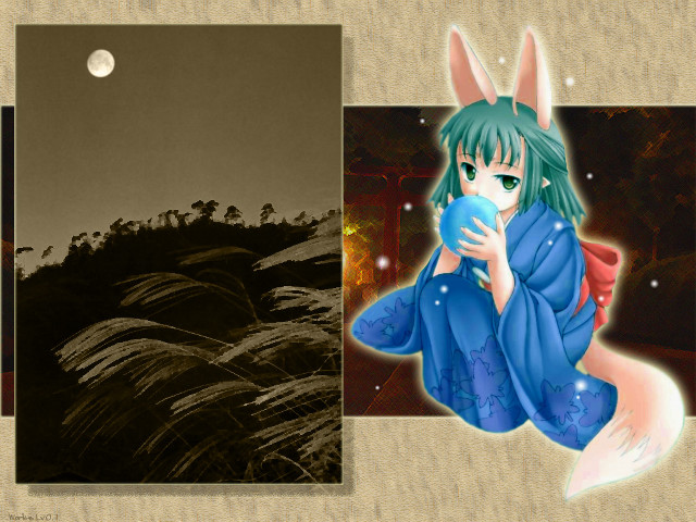 Girl rabbit ears forest moon free wallpaper - medium preview image