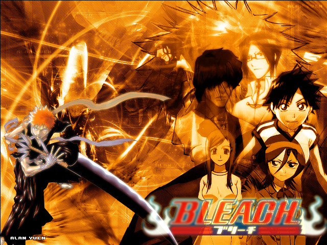 Anime sword demon group orange free wallpaper - medium preview image