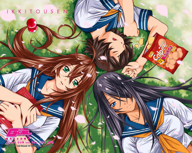 Anime girls blowing wind cherry free wallpaper - medium preview image