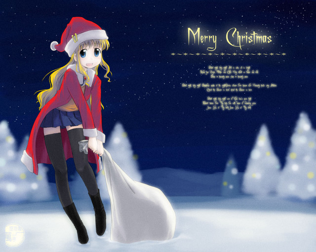 Girl red coat holding presents free wallpaper - medium preview image