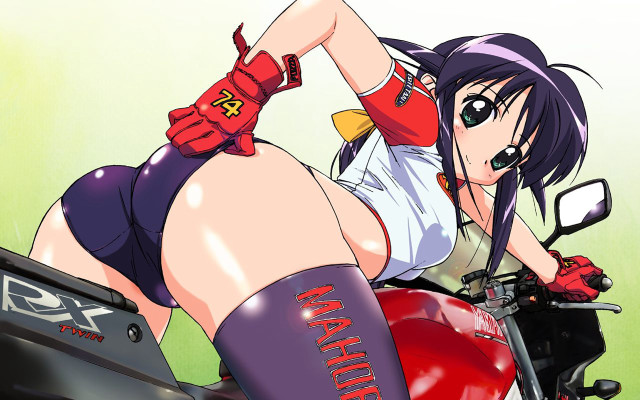 Woman motorcycle helmet gloves green free wallpaper - medium preview image