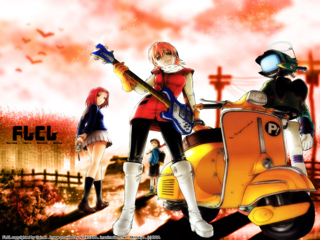 Motorcycle girls autumn fire guitar free wallpaper - medium preview image