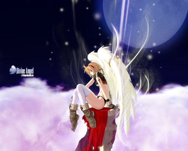 Woman cloud angel moon stars free wallpaper - medium preview image