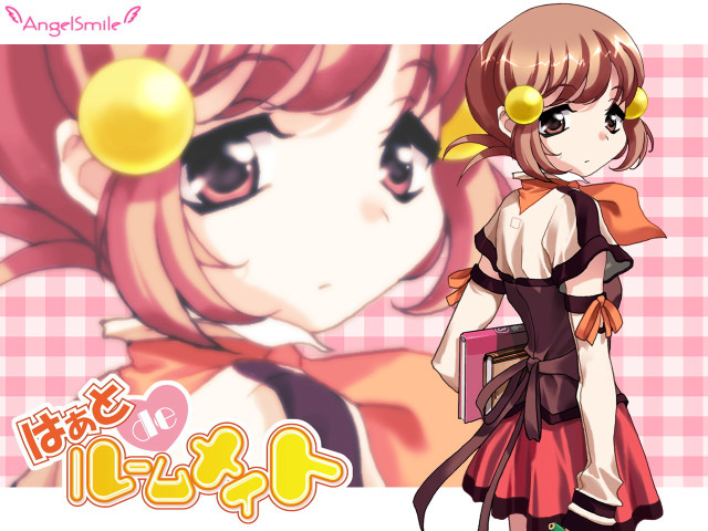 Girl bow yellowball pinkcheckered portrait free wallpaper - medium preview image