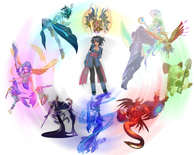 Anime group circle wings gloves free wallpaper - medium preview image