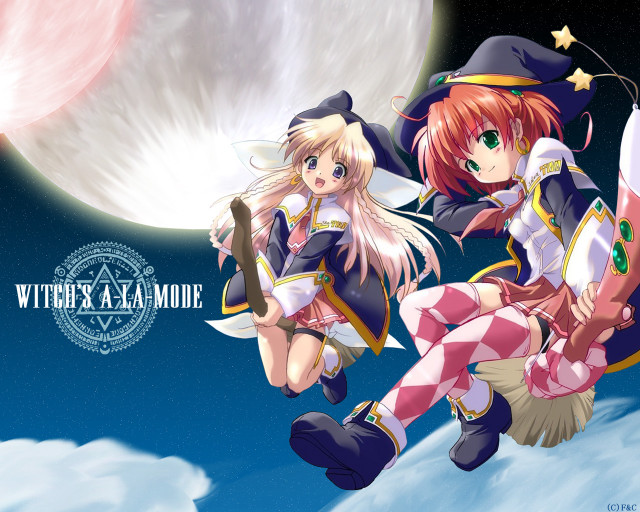 Witch characters fullmoon night sky free wallpaper - medium preview image