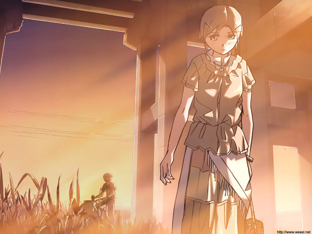 Woman doorway knife man outdoors free wallpaper - medium preview image