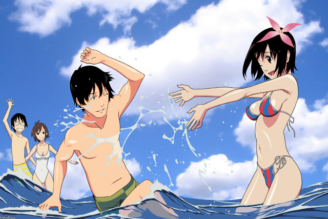 Group people water man woman free wallpaper - medium preview image
