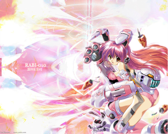 Pink haired girl skateboard mecha free wallpaper - medium preview image
