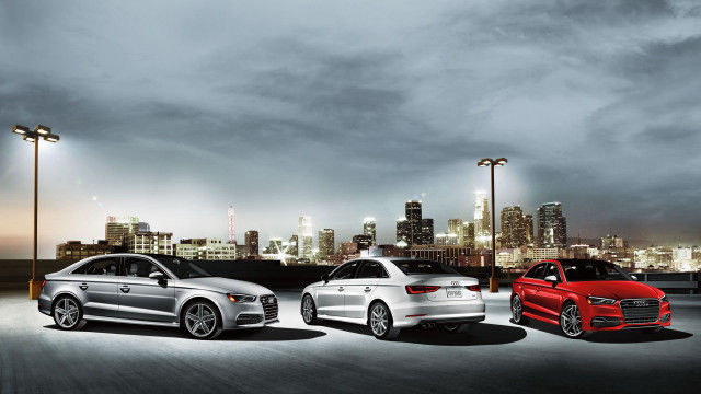 Three colored cars parking lot #2 free wallpaper - medium preview image