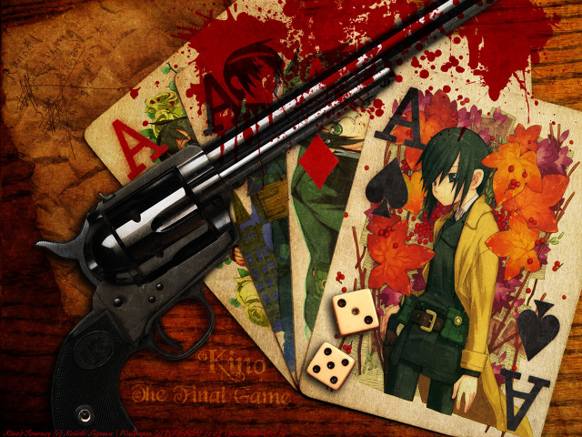 Gun dices playingcards blood scissors free wallpaper - medium preview image