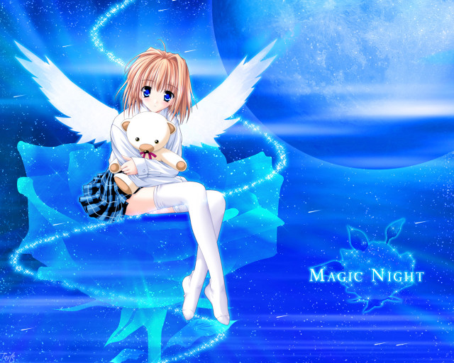 Girl pillow teddy moon stars free wallpaper - medium preview image