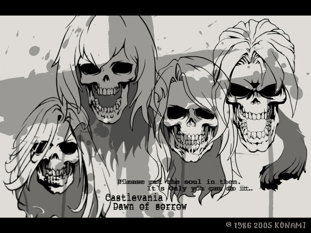 Three skulls alice prin gothic free wallpaper - medium preview image
