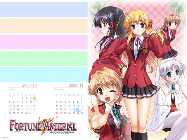 Anime calendar girls suit blush free wallpaper - medium preview image