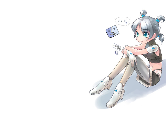 Girl sitting thought bubble blue free wallpaper - medium preview image