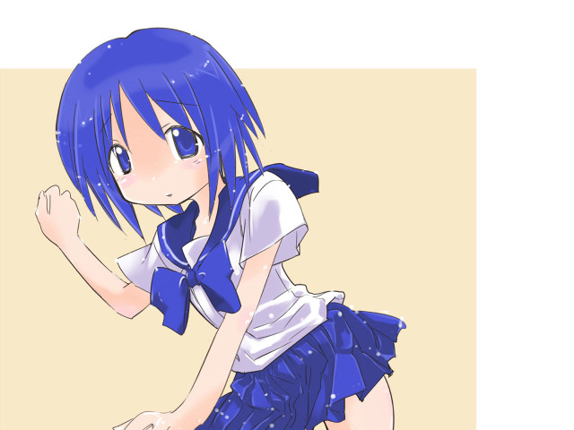 Blue hair girl sailor uniform free wallpaper - medium preview image