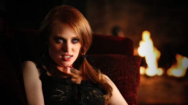 Woman red hair blue eyes free wallpaper - medium preview image