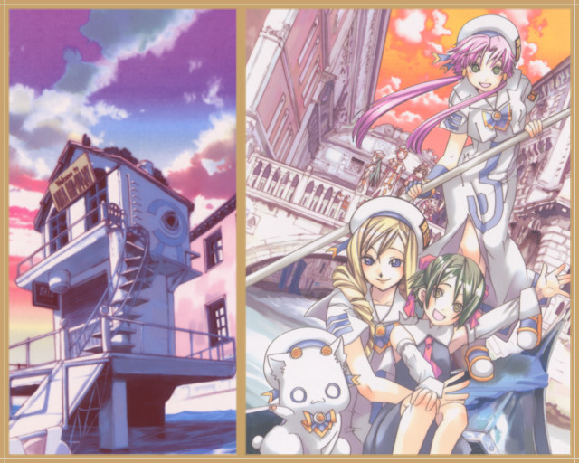 Anime characters sword bridge clock free wallpaper for desktop - medium preview image