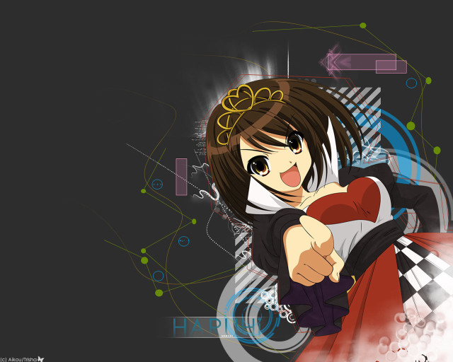 Woman gun pointing colorful lines free wallpaper - medium preview image