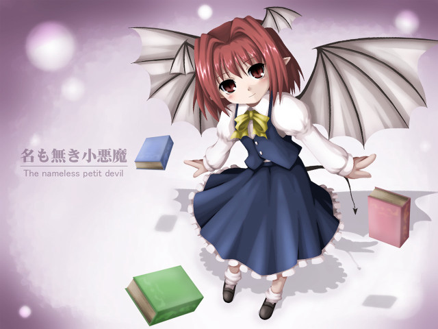 Demon girl red hair wings free wallpaper - medium preview image