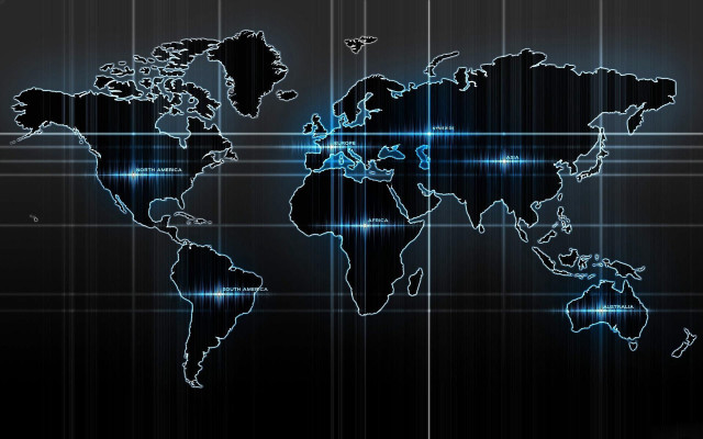 Blue black world map hologram #4 free wallpaper - medium preview image