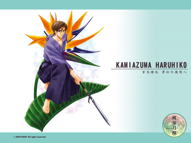 Purple robe sword leaf flower free wallpaper - medium preview image