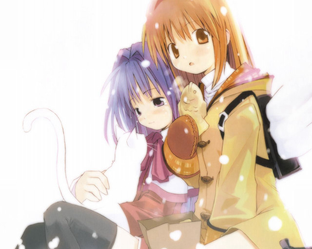 Anime girls long hair backpack free wallpaper - medium preview image