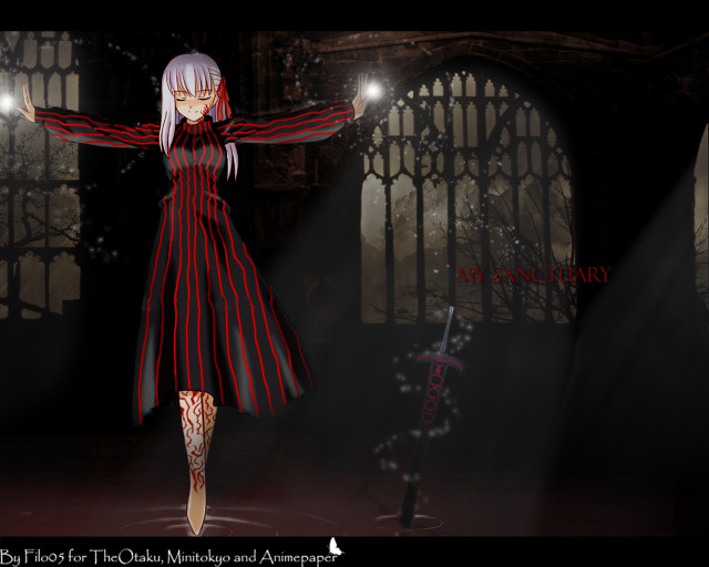 Gothic woman sword red black free wallpaper for desktop - medium preview image