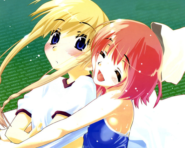 Anime girls hug starry sky free wallpaper - medium preview image