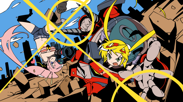 Cartoon group people camera gun free wallpaper - medium preview image