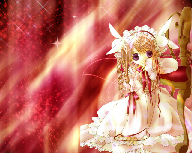 Anime girl sword red background free wallpaper - medium preview image