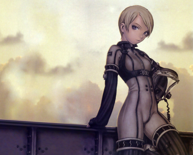 Futuristic woman ledge chain gothic free wallpaper - medium preview image