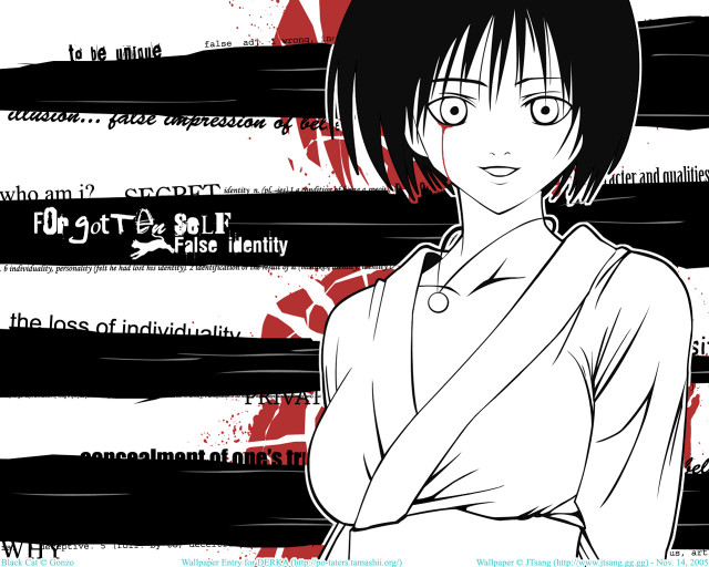Ayako rokkaku black white hair free wallpaper - medium preview image