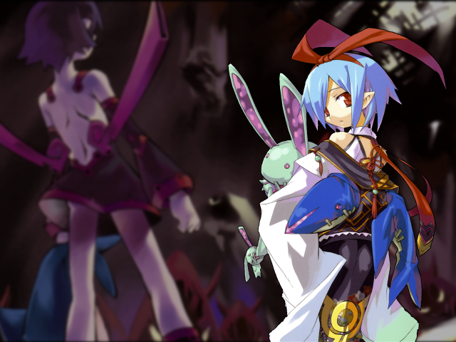 Cartoon neoexpressionism bluehair bunny rabbit free wallpaper - medium preview image