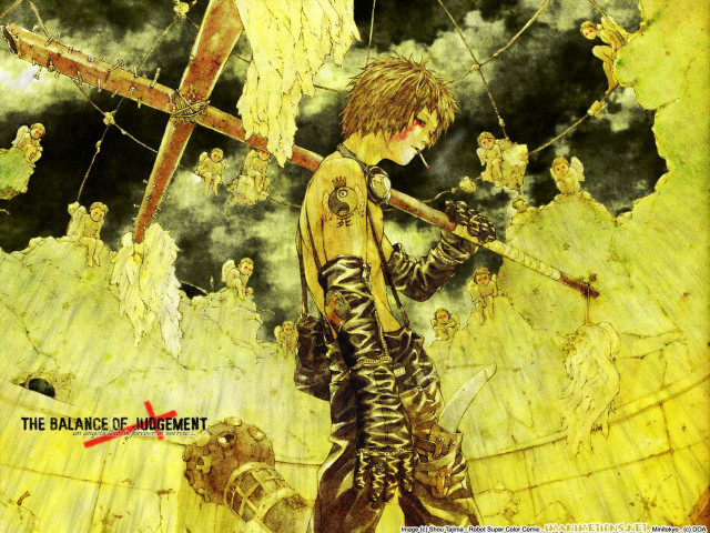 Man sword cross angels sky free wallpaper - medium preview image