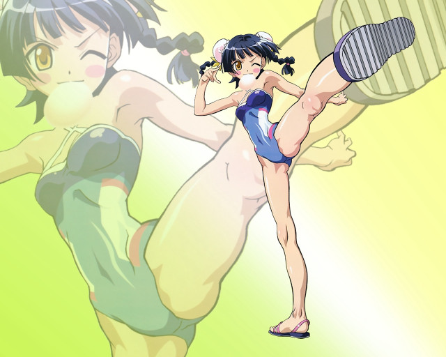 Cartoon woman man bathing suits free wallpaper - medium preview image