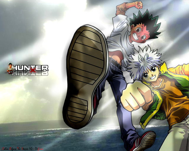 Two boys running shoe sky free wallpaper - medium preview image