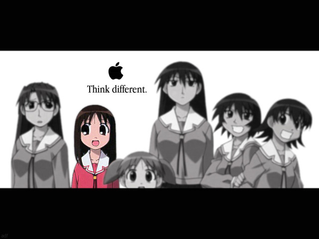 Anime girls think different blurry #2 free wallpaper - medium preview image