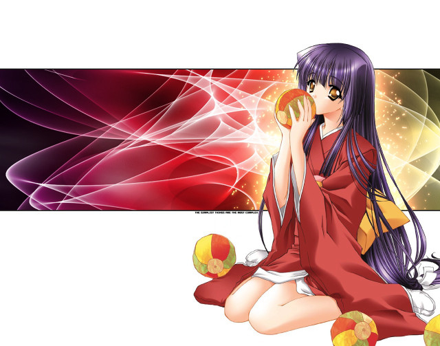Red dress woman sitting colorful free wallpaper - medium preview image