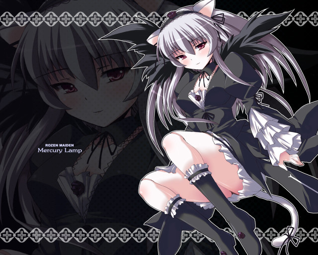 Anime cat portrait gothic redeyes free wallpaper - medium preview image