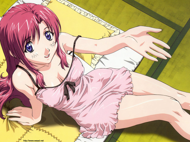 Pink haired blush indoors anime free wallpaper - medium preview image