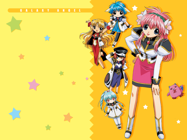 Anime girls yellow stars american free wallpaper - medium preview image