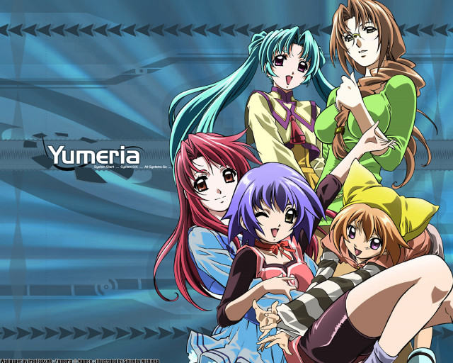 Anime girls blue background yumeria free wallpaper - medium preview image