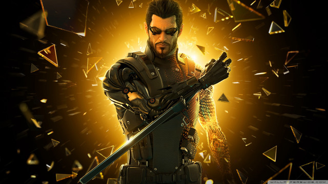 Man holding sword black background free wallpaper - medium preview image